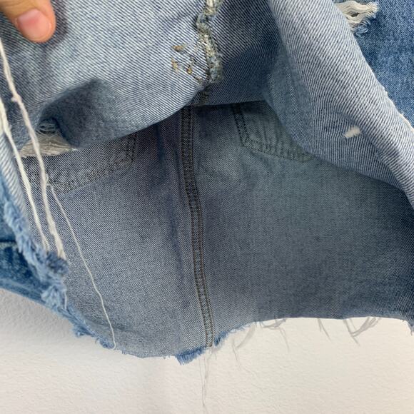 We The Free Distressed Blue Denim Boho Festival Mini Short Skirt Size 25 - Picture 5 of 8